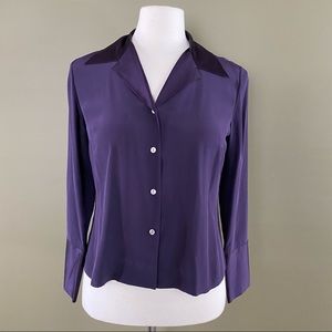 100% Silk Vintage Purple Blouse